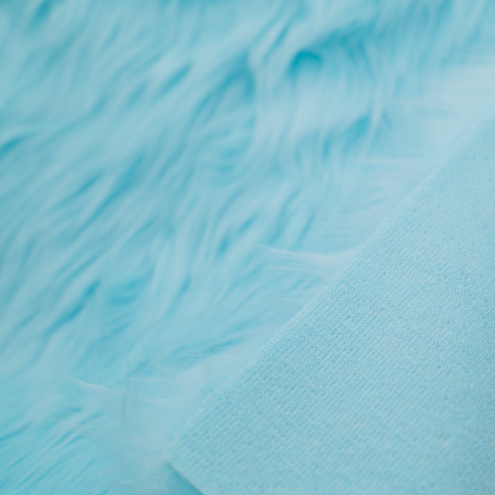 Candy Blue Luxury Shag Faux Fur Fabric By The Yard